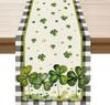 Watercolor Plaid Green Shamrocks Clovers St. Patrick's Day Placemats Set of 4 Table Mats for Party Home Kitchen Dining Table Decorations 12x18 Inch