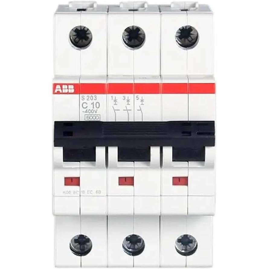ABB S200 S203 Range 3P Miniature Circuit Breaker S200 S203 C Type MCB 1 2 3 4 6 10 16 20 25 32 40 50 63A(16A)