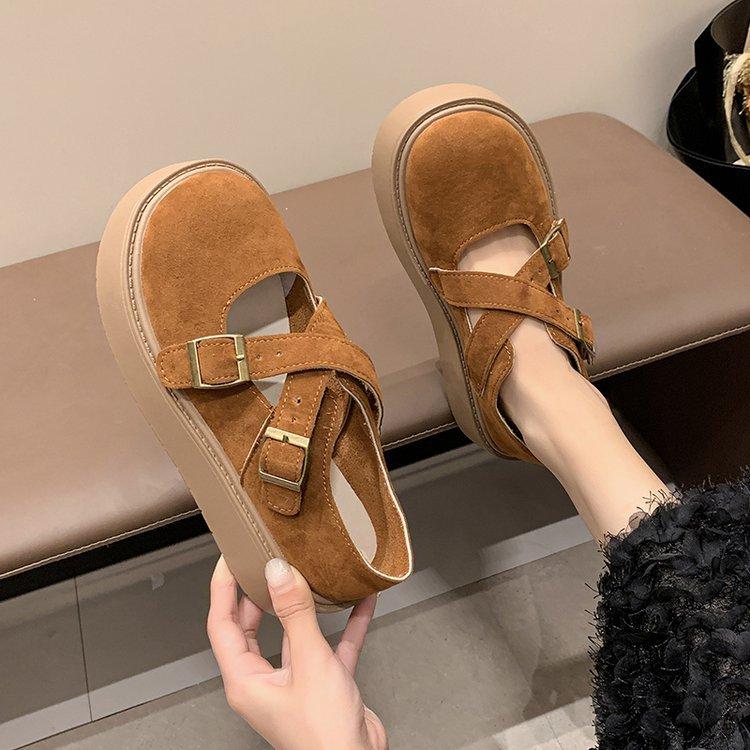 Две пары маленьких кожаных туфель женские британские туфли весна-осень 2024 новые туфли на платформе ретро Мэри Джейн одинарные туфли