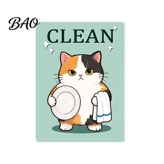 Clean Dirty Magnetic Decoration Dishwasher Magnet, Acrylic Cartoon Animal Sign, Fridge Magnet Double-Sided & for Kitchen Sign