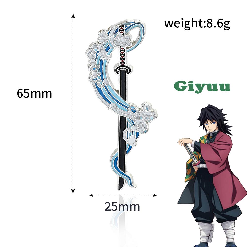 Anime Demon Slayer Pin Brooch Metal Enamel Fire Flame Butterfly Icon Blade Sword Badge Backpack Shirt Hard Lapel Pin Accessories