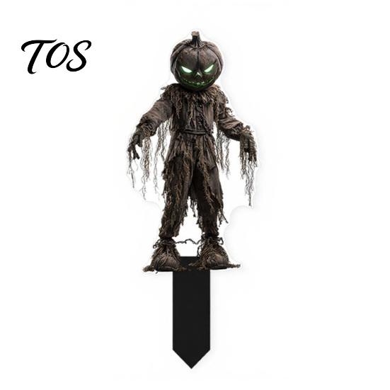 Weather Resistant Yard Decor Halloween Scarecrow Garden Stake, 2D Flat Creepy Zombie Ornament, Spooky Doll Waterproof Signs Decoration, Scary Art Sign