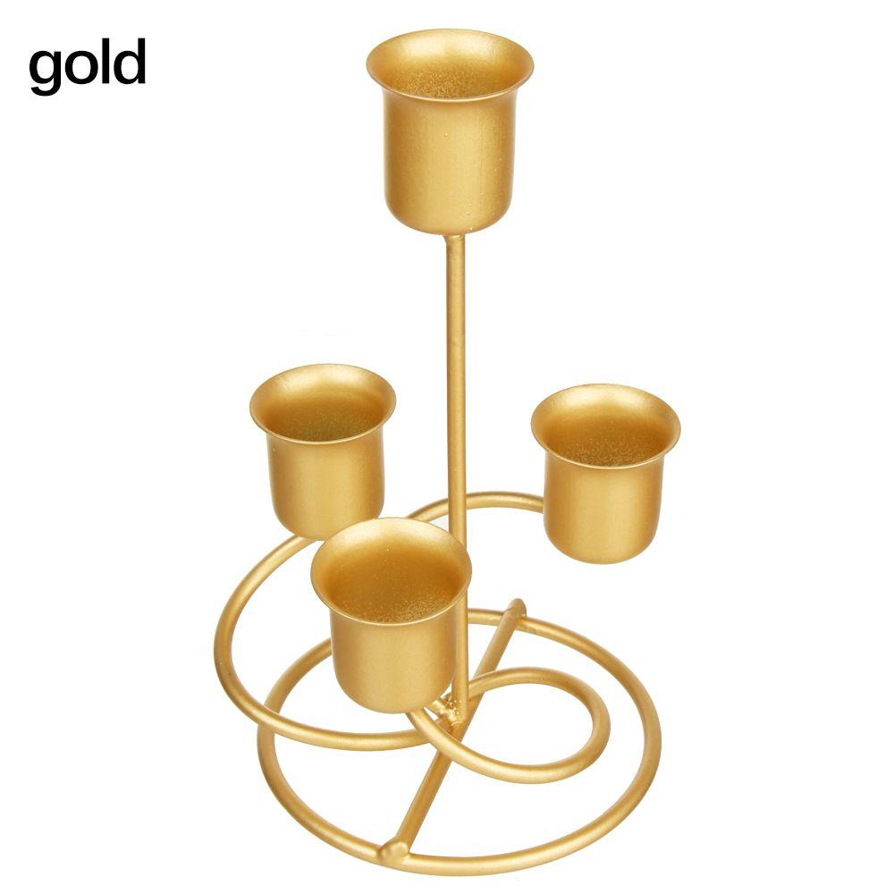 Вечеринка Свадьба Столбовые Свечи Черное Золото Подсвечники Подсвечники Кованое Железо Канделябр Металлические Подставки для Свечей Современный Стиль