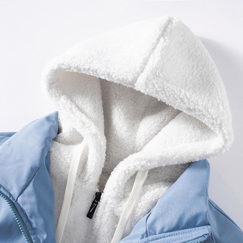 Мужские и женские пары с хлопковой подкладкой, с бархатом и толстым искусственным мехом, с капюшоном, свободный бейсбольный костюм для мужчин