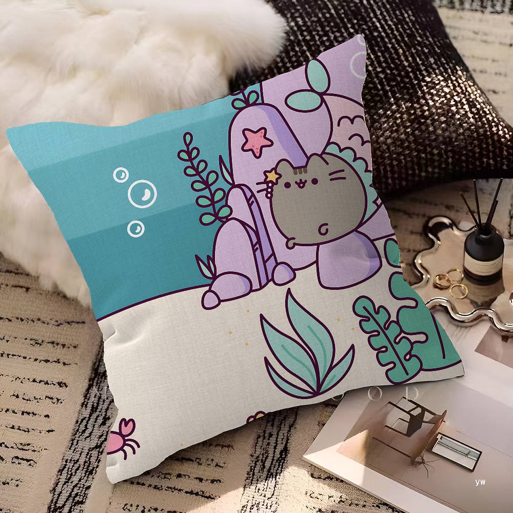 PPusheenS CARTOON Pillow Cover Sofa Cushion Cover Home Room Decoration Children Gift