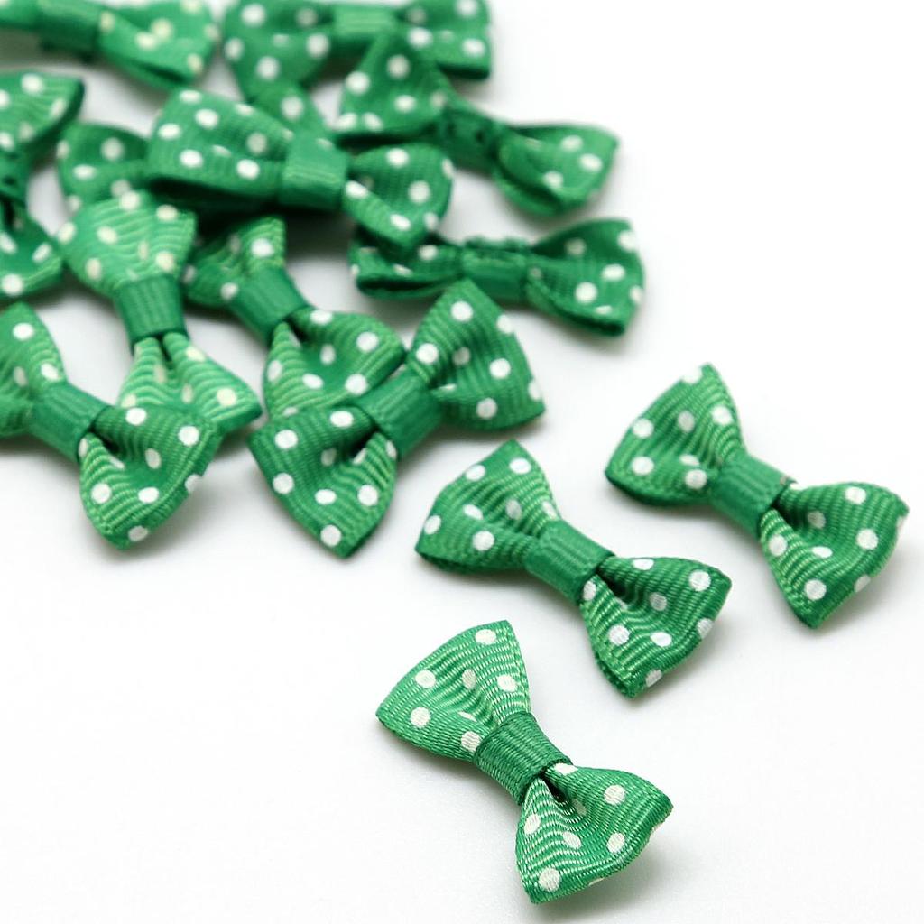 25/50Pcs Dots Satin Multi Color Grosgrain Dots Satin Ribbon Bow For Sewing Craft Wedding Bow Tie Decoration