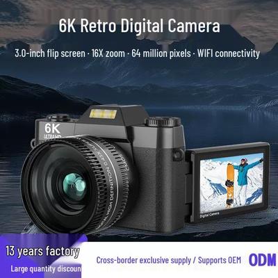 Английская версия 6K HD Ретро WIFI Камера R10 с откидным экраном, 16-кратным зумом и технологией стабилизации.
