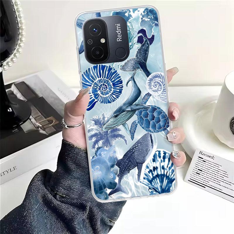 Морская звезда Морская черепаха Акула Для Xiaomi Redmi 13C 13 12C 12 14C Чехол для телефона 10 10A 10C 9 9A 9C 9T 8A 8 7A 7 6A 6 Pro K70 K60 K