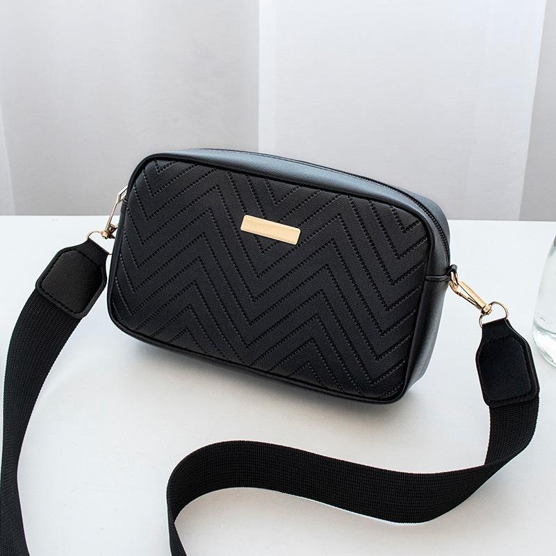 Элегантная стеганая сумка через плечо, модная сумка через плечо на молнии, легкий простой маленький квадратный кошелек