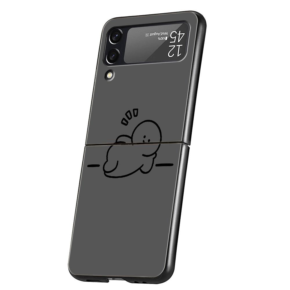 Мультяшный чехол Matchman из твердого поликарбоната для Samsung Galaxy Z Flip 5 4 3 Черный чехол для Galaxy Z Flip 6 Складной противоударный чехол-сумка