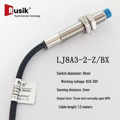 LJ8A3-2-Z/BX NPN НЗ Индуктивный датчик приближения для черных металлов, M8, Трехпроводной