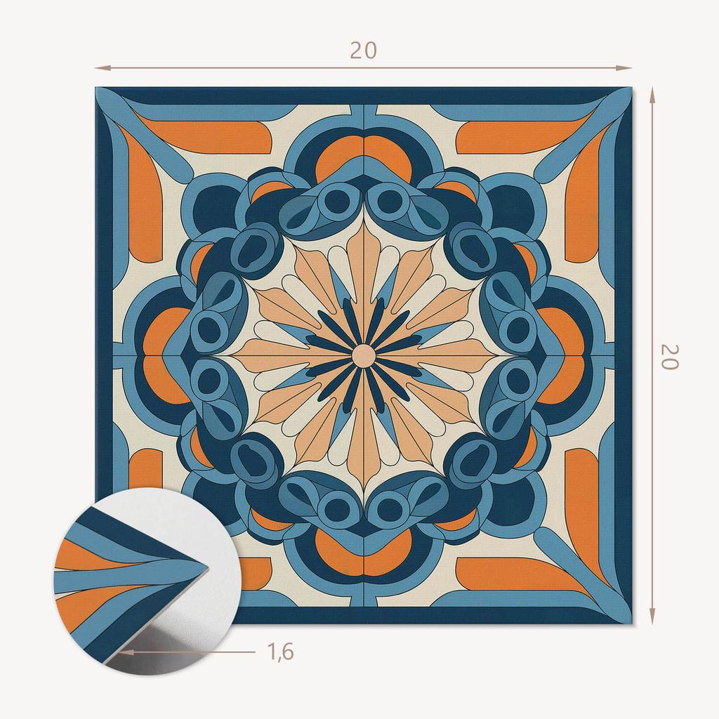 Kafelki Winylowe Z Wzorem Do Salonu Samoprzylepne Wzór Mandali Z Motywem Kwiatowym 20X20X20 Cm
