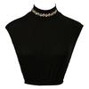 Fake Collar Half High Collar Rhombus Rhinestones Decor False Collar Breathable Elastic Collar Attachment