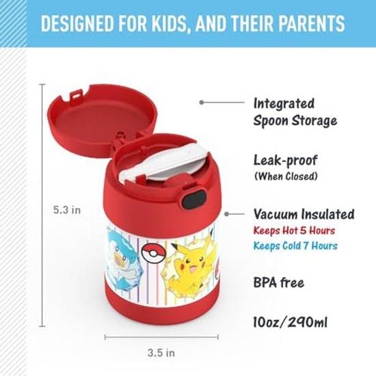 THERMOS FUNTAINER 10 ounces stainless steel vacuum insulated kids food jar Pokémon