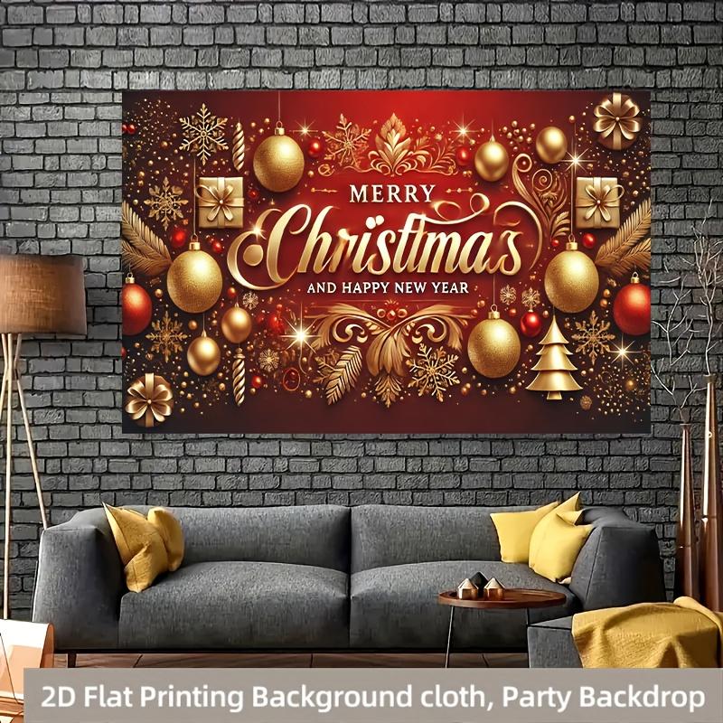 2D flat, 1 piece, Christmas celebration party banner, multifunctional holiday decoration