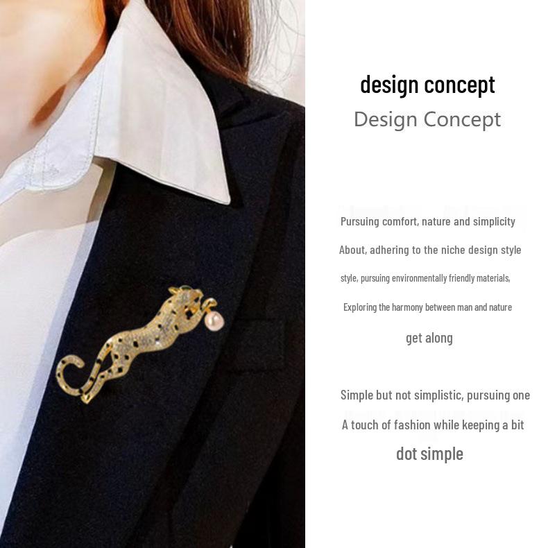 Ретро Золотая Брошь Леопард: Трендовая, Длинная, Преувеличенная Брошь для Мужской и Женской Одежды