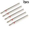 7pcs/Lot Diamond Milling Cutter for Manicure Burrs Pedicure Nail Drill Bits Accessories Nozzles for Manicure Cutters Nail Files