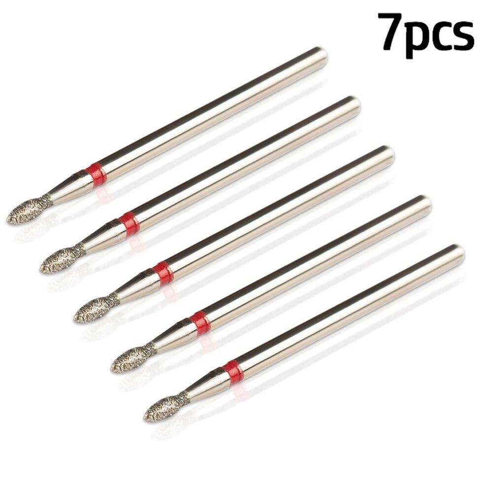 7pcs/Lot Diamond Milling Cutter for Manicure Burrs Pedicure Nail Drill Bits Accessories Nozzles for Manicure Cutters Nail Files