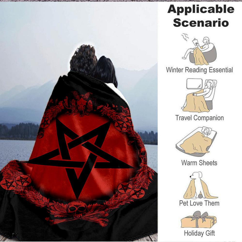1Pc Dark Occult Symbol Blanket Soft And Comfortable Casual Warm Camping Travel Christmas Halloween Xmas Gift M92876