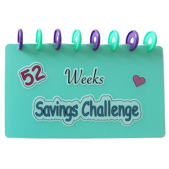 52 Week Saving Challenge Binder with Clear Cash Envelope Reusable 8 Holes Binder Budget Book Planner Money Organizer Album