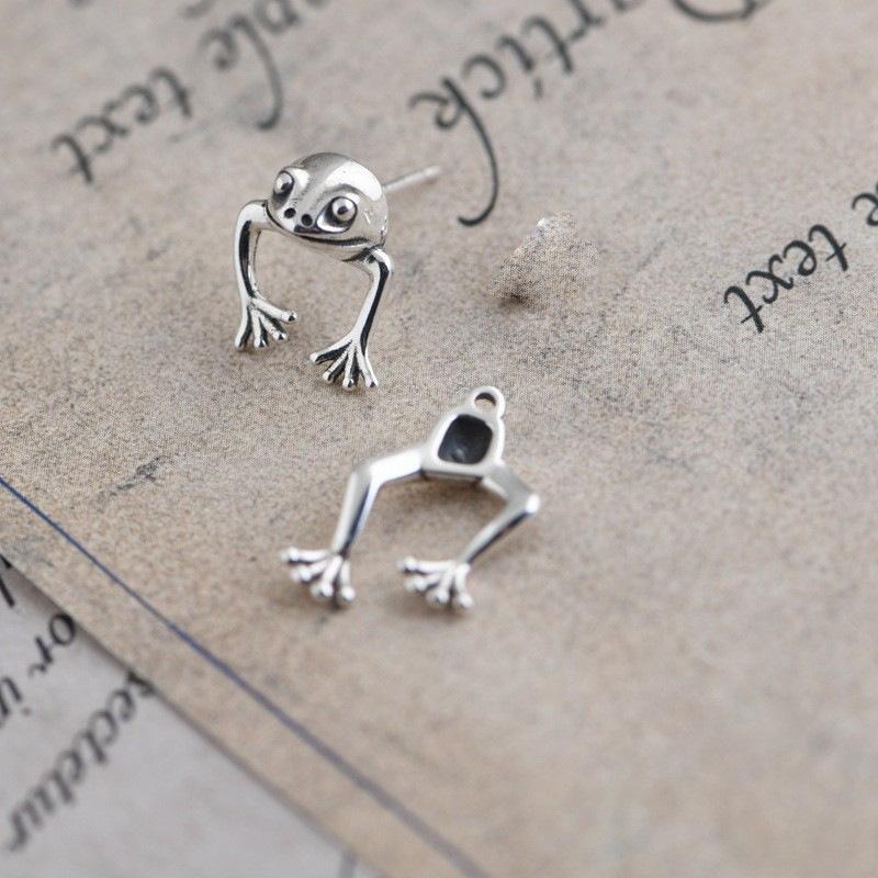 Простота 1 пара Ювелирный подарок Серьги-гвоздики Забавные серьги Модные животные Лягушка Для женщин Мужчин