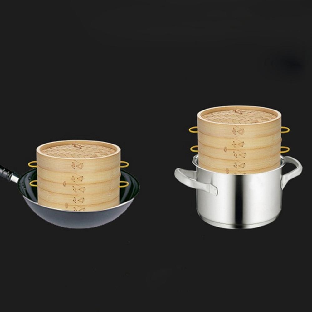 См Димсам с Ручкой Крышка Булочки Изготовление Посуда Готовка Кухонный Инструмент Клетка Корзина Бамбуковая Пароварка