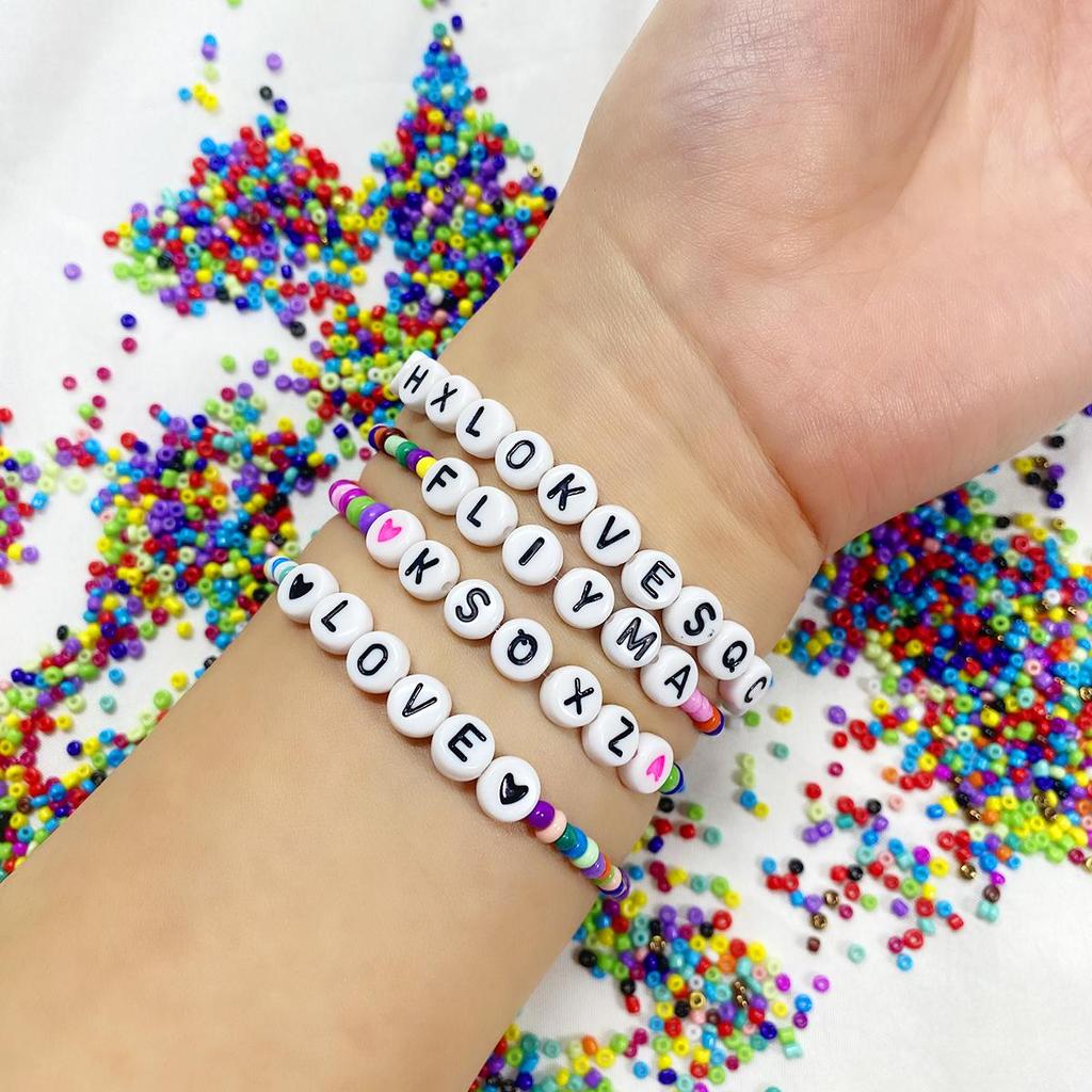 1 компл./кор. 5000 шт. акриловые бусины с буквами бисер для DIY аксессуары для изготовления ювелирных изделий