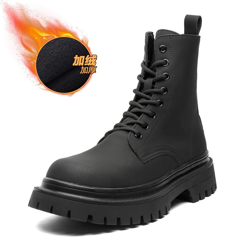 Ботинки Мартин мужские 2024 новые ботильоны на платформе в британском стиле, увеличивающие рост, высокие, кожаные деловые ботинки, рабочие ботинки 2868-J