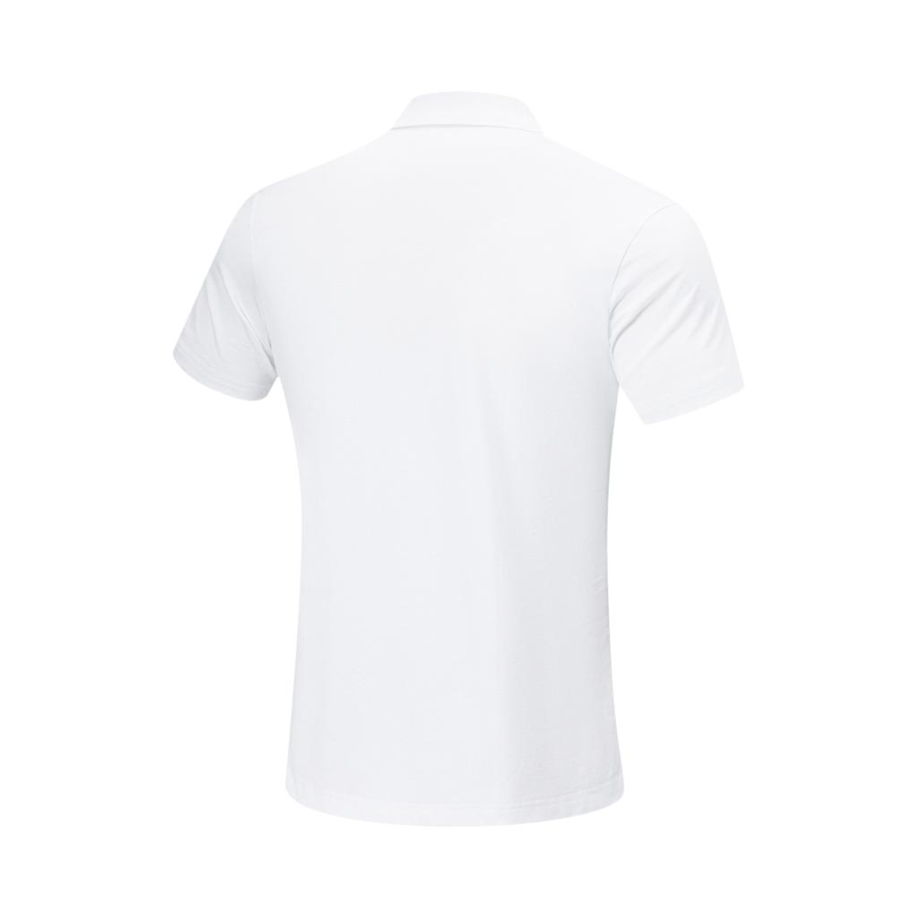 Li Ning Fitness Series Logo Print Casual Short Sleeve Polo Shirt Men Polo Shirts White APLT321-1
