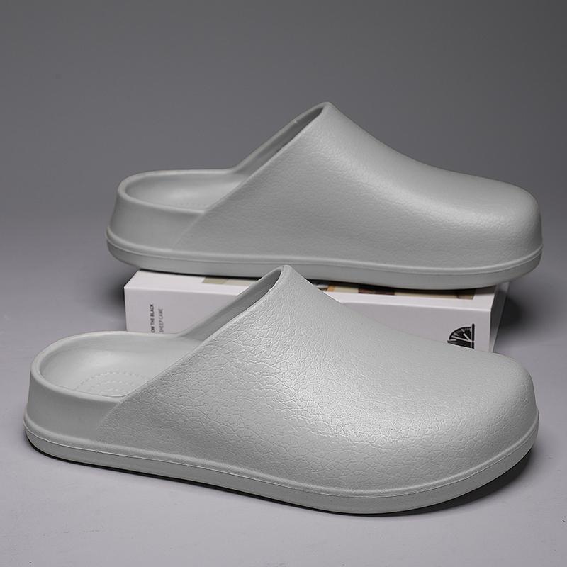 Мужские летние уличные шлепанцы Баотоу Водонепроницаемые Новые Мягкая подошва Большие Парные Повседневные Нескользящие Рабочие Модные Шлепанцы 2025