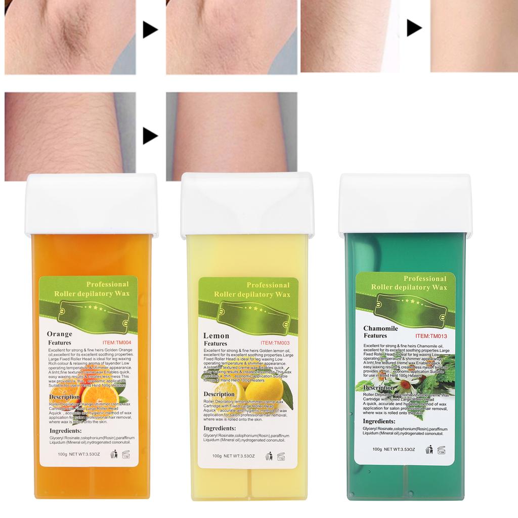100g Professional Roller Depilatory Wax Home Hair Removal Large Area Body Hair Removal Wax Roller
