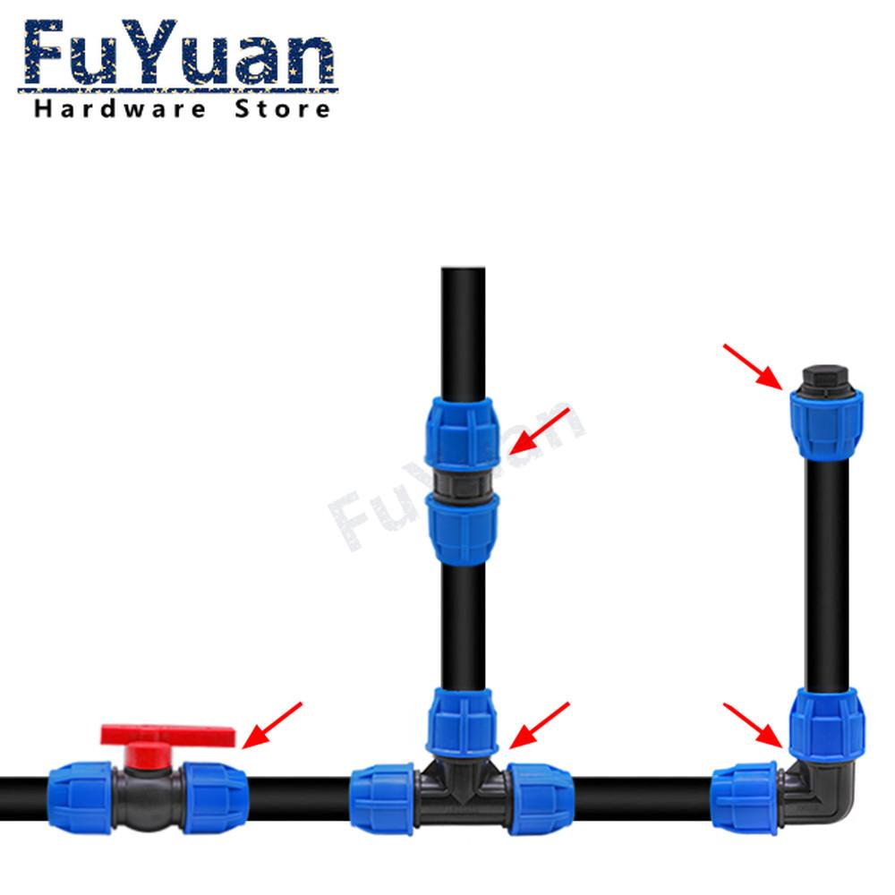 1 шт. ПЭ соединительная труба фитинги 20 мм 25 мм 32 мм водопроводная труба прямая 1/2" 3/4" 1" резьба быстроразъемное соединение живое соединение