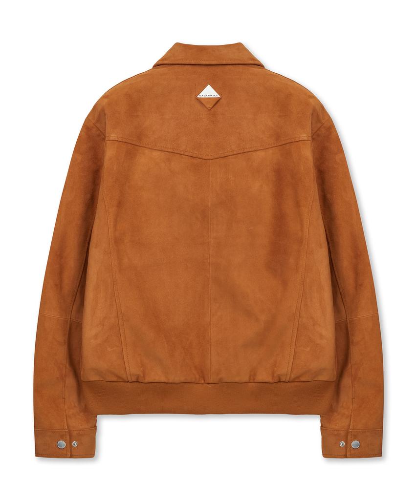 Ungimmick Western Suede Blouson Jacket (Orange / Goatskin)