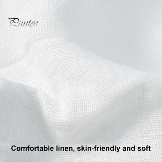 Men Summer Shirt V Neck Stand Collar Short Sleeves Vinatge Solid Color Loose Simple Style Mid Length Pullover Office Daily Wear Top