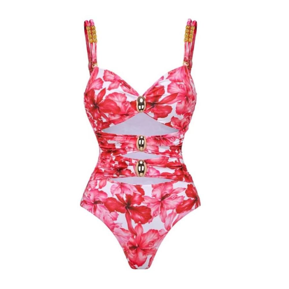 2025 Высококачественный цельный купальник Golden buck Printed Push Up Women Bikini Set Купальники для похудения купальный костюм пляжная одежда