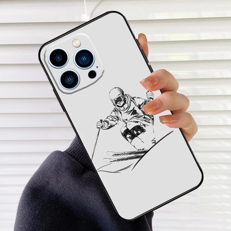 Skiing Snow Snowboard Ski Phone Cover For iPhone 16 15 12 11 13 14 Pro Max Mini X XR XS Max Plus Phone Case