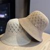 2026 Новый однотонный простой дышащий рыбацкий шляпа с вырезами для женщин, летняя повседневная универсальная складная панама, шляпа от солнца