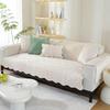 Thicken Plush Sofa Cover Living Room Skin Friendly Jacquard Sofa Towel Anti-slip Solid Color Sofa Protector Slipcovers Removable