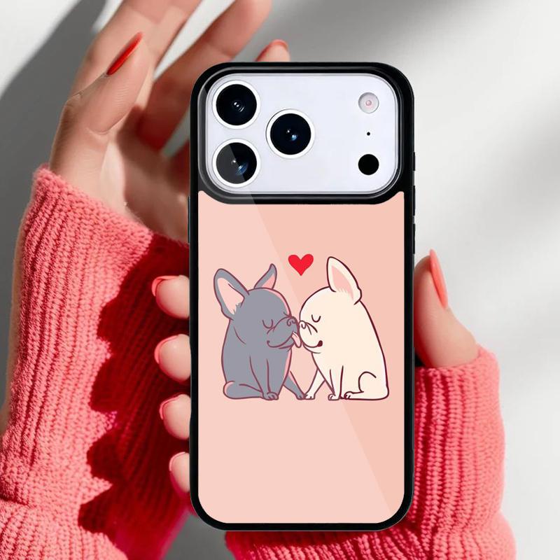 Мультяшный чехол для телефона с французским бульдогом для iPhone 17 16 15 14 13 Pro Max Задняя крышка для 12 11 Pro Coque