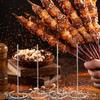 D5 10Pcs Air Fryer Skewer Stand Vertical Stainless Steel BBQ Holder Food Grade Oven Skewers Home Kitchen Picnic Grilling Kabobs