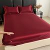 Solid Color Fitted Sheet Single Double Queen Size Mattress Cover Luxury Satin Rayon with Elastic Band Bedsheet 140/160/180/200cm