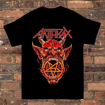 ANTHRAX Группа Новая Черная Рубашка Полный Размер Унисекс Рубашка Подарок Семья Унисекс Футболка