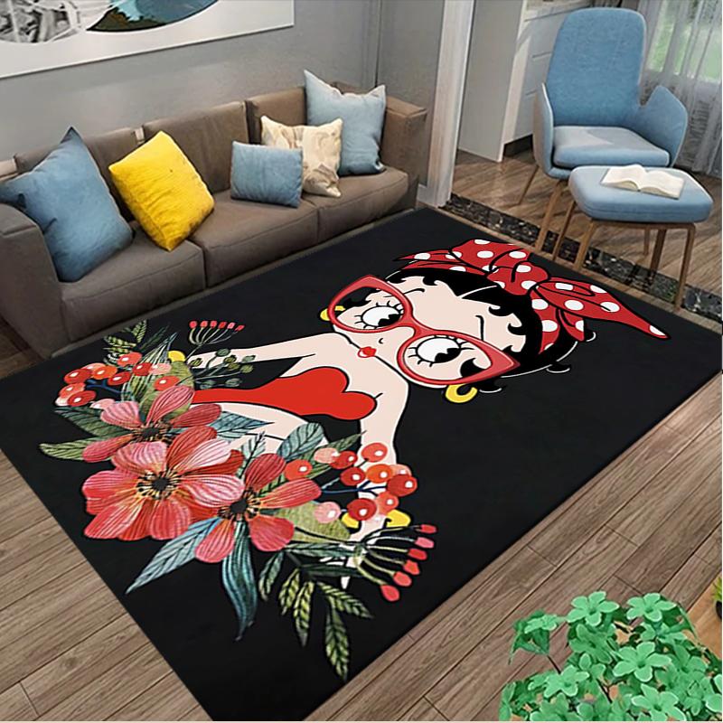 1pc Betty Boop Rug, Digital Printed Home Chair Sofa Mat, Durable Office Area Carpet, Beautiful Festival Decorations