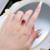 Xian Can Jewelry Серебро S925 Кольцо с паве 9x11 мм Цвет «Голубиная кровь», Европейский и Американский стиль, Прямой эфир Xiaohongshu.