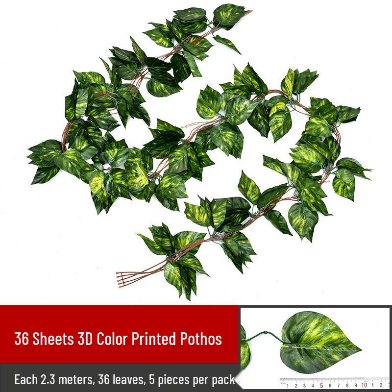 Rattan Artificial Grape Leaf Vine - Green Plant Decor Strips for Landscaping