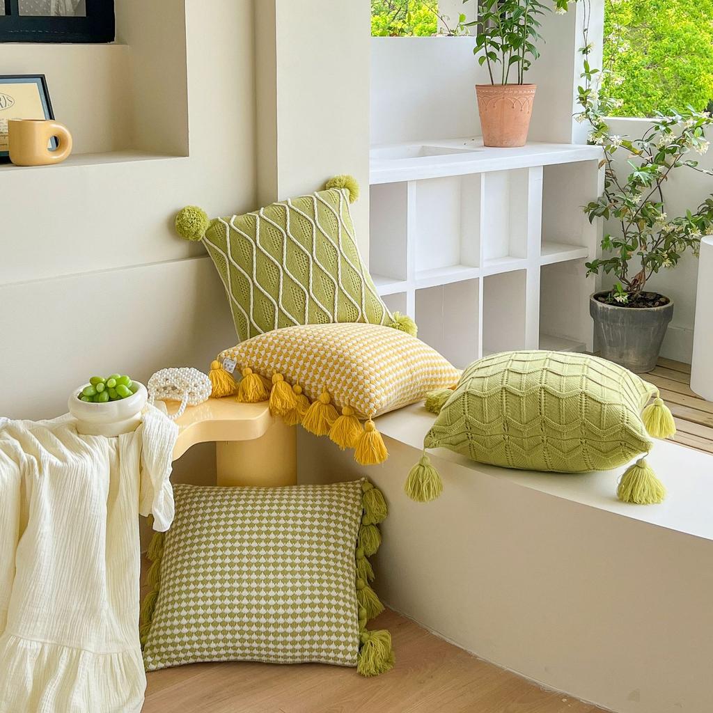 Вязаный чехол для подушки, подушка для дивана, подушка для офиса, поясничная подушка, чехол для домашней подушки