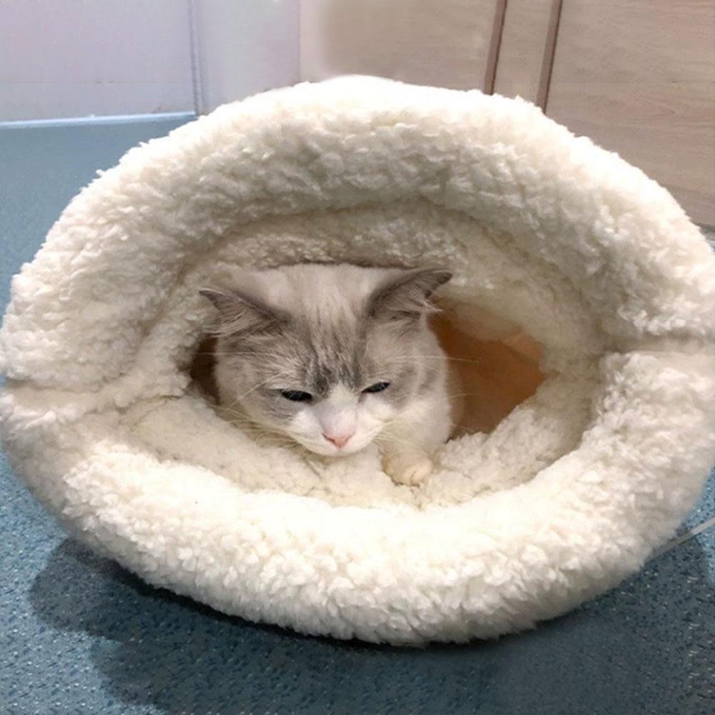 Спальный мешок для кошек, забавный туннель, кошачье гнездо, теплая кровать для кошек, живущих в помещении (Зеленый А)