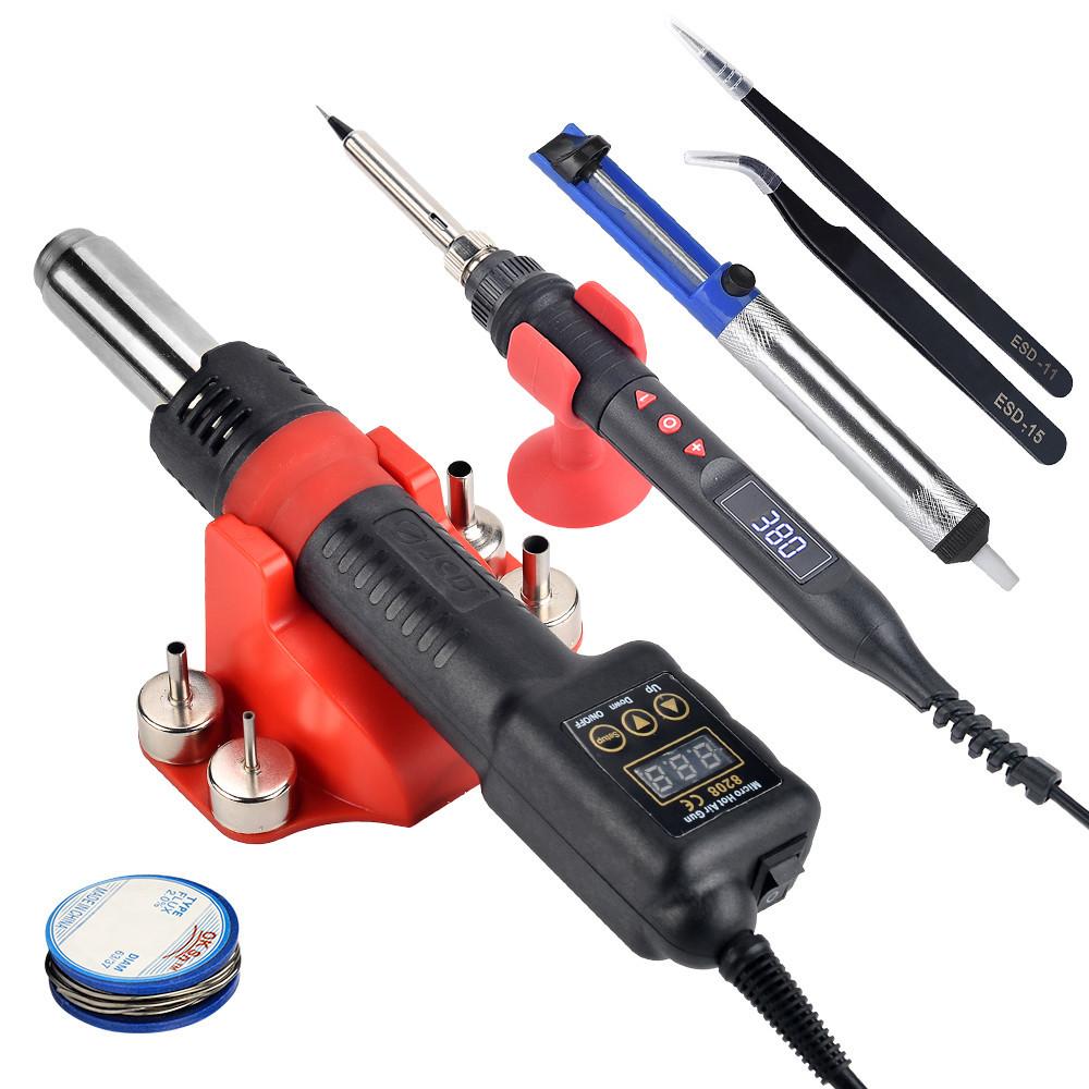 750W BGA IC Solder Tools Micro Hot Air Gun Welding Rework Station LCD Digital Display Soldering Heat Gun Hair Dryer