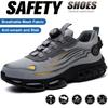 Indestructible Men's Work Shoes Steel Toe Puncture Resistant Safety Shoes Safe Comfortable Sneakers Men's Safety Boots