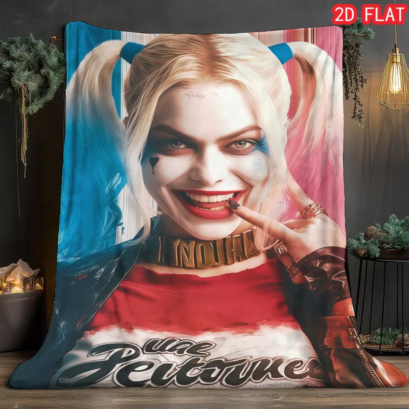 Joker Fashion Pattern Fleece Blanket Soft Lightweight Durable for Bedroom Living Room Sofa Trendy Decor